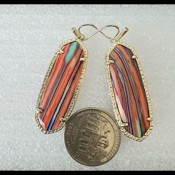 KS Layla Pink Rainbow Calsilica earrings - Picture 2 of 3